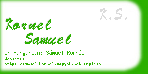 kornel samuel business card