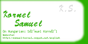 kornel samuel business card